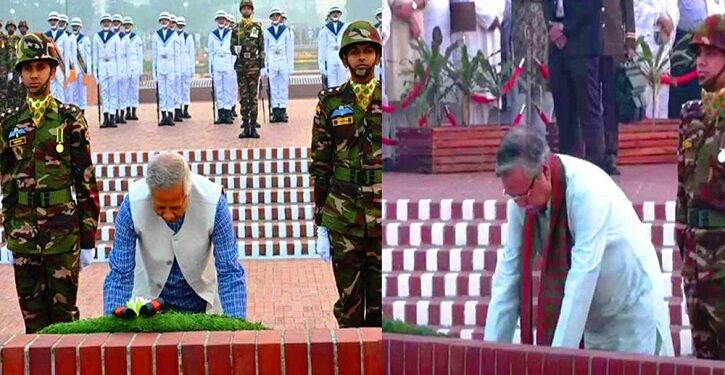 স্মৃতিসৌধে রাষ্ট্রপতি ও প্রধান উপদেষ্টার শ্রদ্ধা