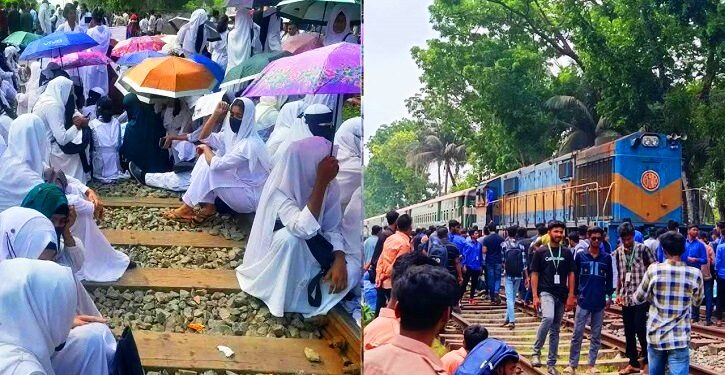 খুলনায় ট্রেন আটকে দিল শিক্ষার্থীরা, সারাদেশের সঙ্গে যোগাযোগ বন্ধ