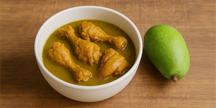 কাঁচা আম দিয়ে রান্না করুন মুরগির মাংস