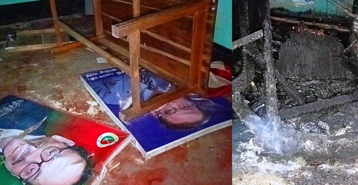 লালমনিরহাটে জাতীয় পার্টির কার্যালয়ে ভাঙচুর, লুটপাট ও আগুন