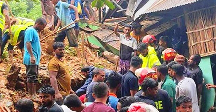 সিলেটে টিলাধসে একই পরিবারের ৪ জনের প্রাণহানী