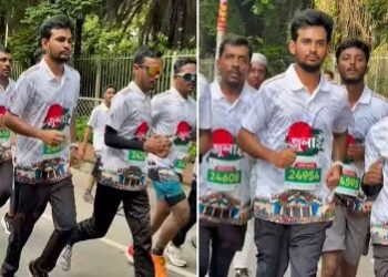 জুলাই গণঅভ্যুত্থানের স্মরণে ম্যারাথনে দৌড়ালেন আসিফ মাহমুদ