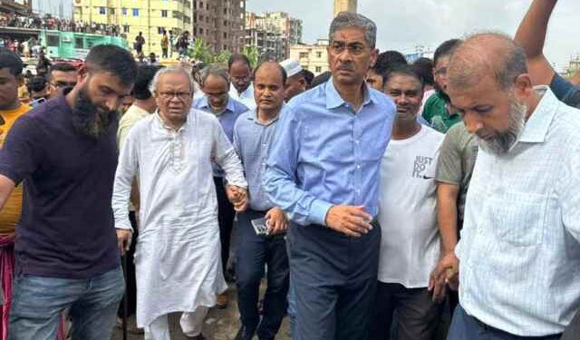 বিমান বিধ্বস্তের ঘটনাস্থল পরিদর্শনে বিএনপির প্রতিনিধি দল