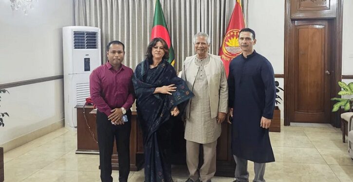 ড. ইউনূসের সঙ্গে সোহেল তাজ ও শারমিন আহমদের সাক্ষাৎ