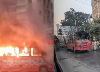 ঢাকায় হঠাৎ দুই বাসে আগুন