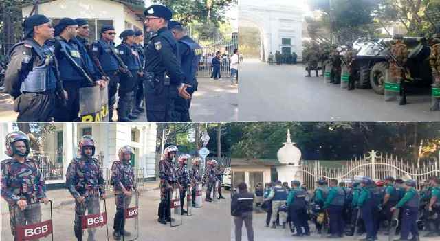 কঠোর নিরাপত্তা বলয়ে আদালতপাড়া, চার বাহিনীর তল্লাশি