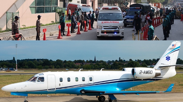 গুলিবিদ্ধ ওসমান হাদিকে নিয়ে সিঙ্গাপুরের পথে এয়ার অ্যাম্বুলেন্স