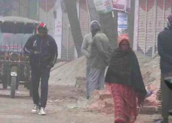 নওগাঁয় ঘন কুয়াশায় জেঁকে বসেছে শীত