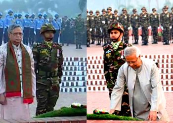 জাতীয় স্মৃতিসৌধে রাষ্ট্রপতি ও প্রধান উপদেষ্টার শ্রদ্ধা নিবেদন