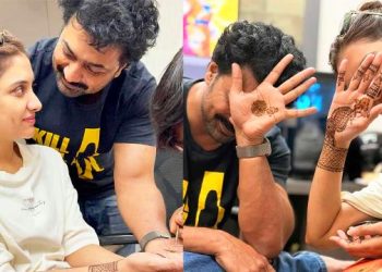 মেহেদি উৎসবে মেতেছেন দেব-রুক্মিণী