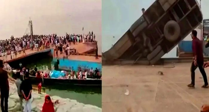 পন্টুনের নিচে বাস, ভাঙা যাচ্ছে না দরজা-জানালা