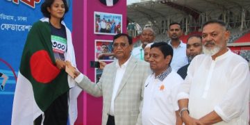 জাতীয় অ্যাথলেটিক্সে লংজাম্পে রেকর্ড ভাঙলো স্বপ্না খাতুন