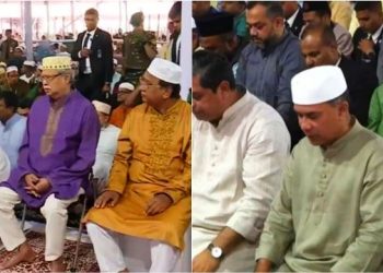 প্রধান জামাতে নামাজ আদায় করলেন রাষ্ট্রপতি ও প্রধানমন্ত্রী