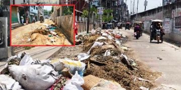 কেরানীগঞ্জে ঈদের তৃতীয় দিনেও অপসারণ হয়নি অস্থায়ী পশুর হাটের বর্জ্য