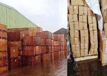 বেনাপোল বন্দরে বৃষ্টির পানিতে ভাসছে কোটি টাকার আমদানি পণ্য