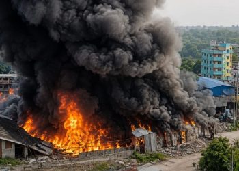 গাজীপুরে এক গুদামের আগুনে পুড়ল ১২ গোডাউন