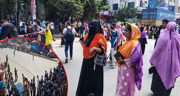 উত্তরায় আজও পোশাক শ্রমিকদের সড়ক অবরোধ